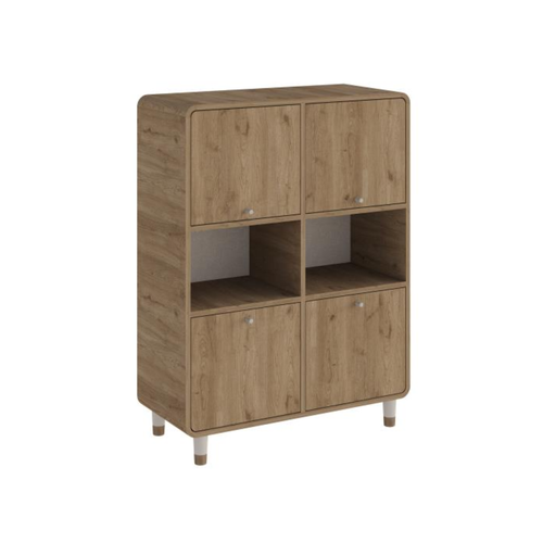 DORO Storage Cabinet with 4 Doors & Open Shelves