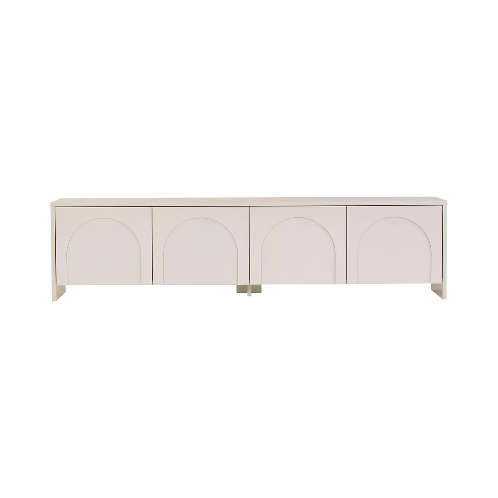 Modern TV Unit, Melamine-Coated Chipboard &  Elegant Solid Surface