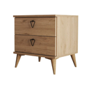 Particle Board Nightstand with 2 Drawers - Oak - Karrari