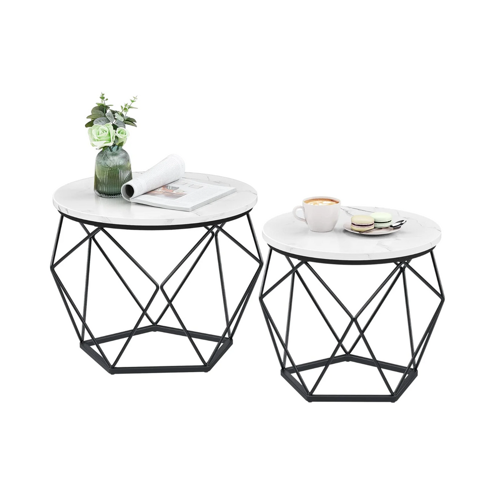 2-Piece Round Coffee Tables with Removable Tops - Karrari
