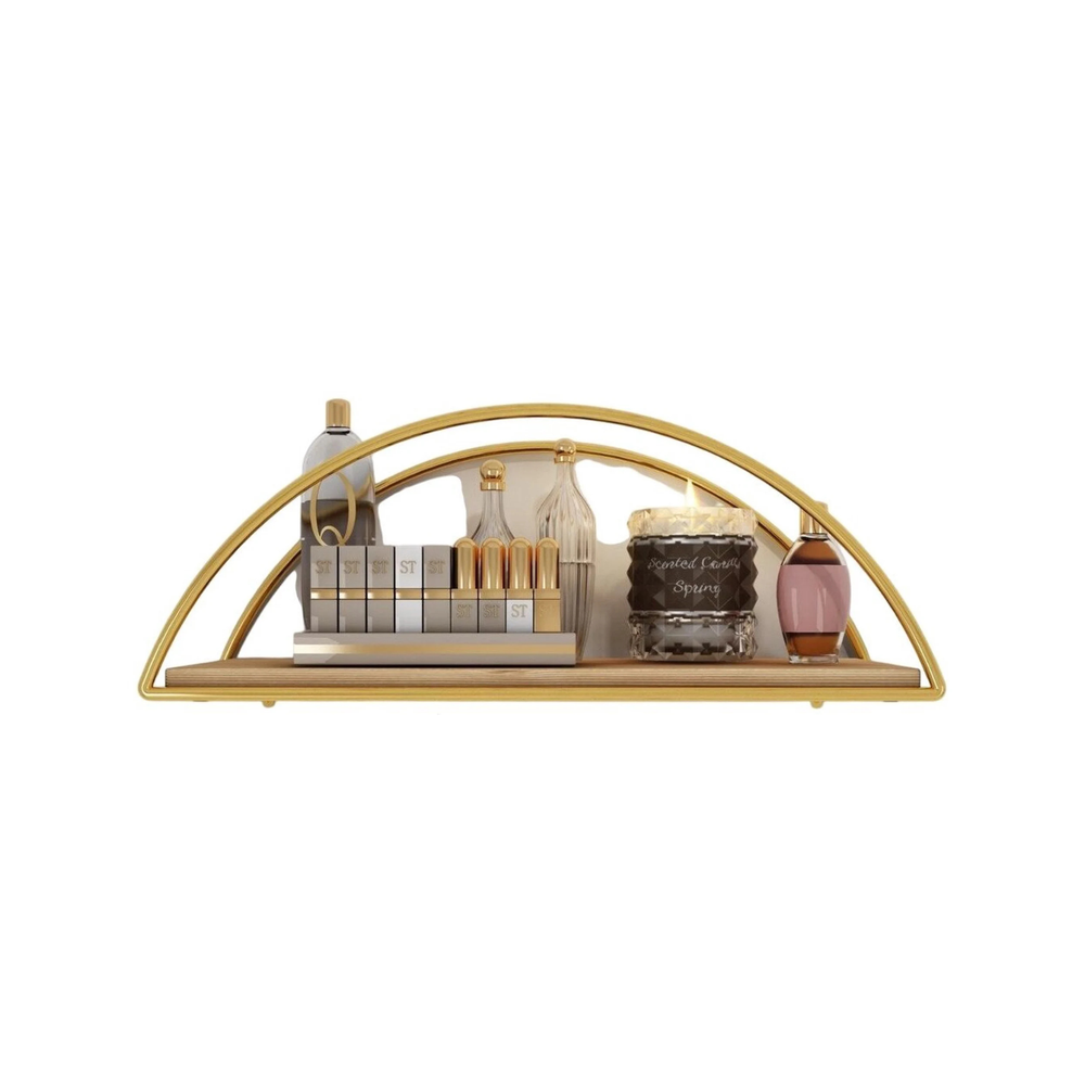 Wall Shelf Wood Veneer Gold Brown - Karrari