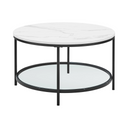 Coffee Table with Glass Top & Storage - Karrari