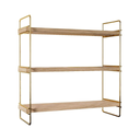 3-Tier Gold Brown Wall Shelf - Karrari