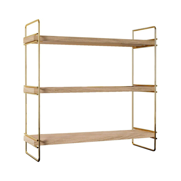 3-Tier Gold Brown Wall Shelf - Karrari