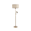 Metal Floor Lamp with Fabric Shade - Beige -Gold (162cm) - Karrari