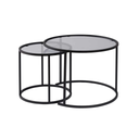 Set of 2 Round Coffee Tables in Black - Karrari