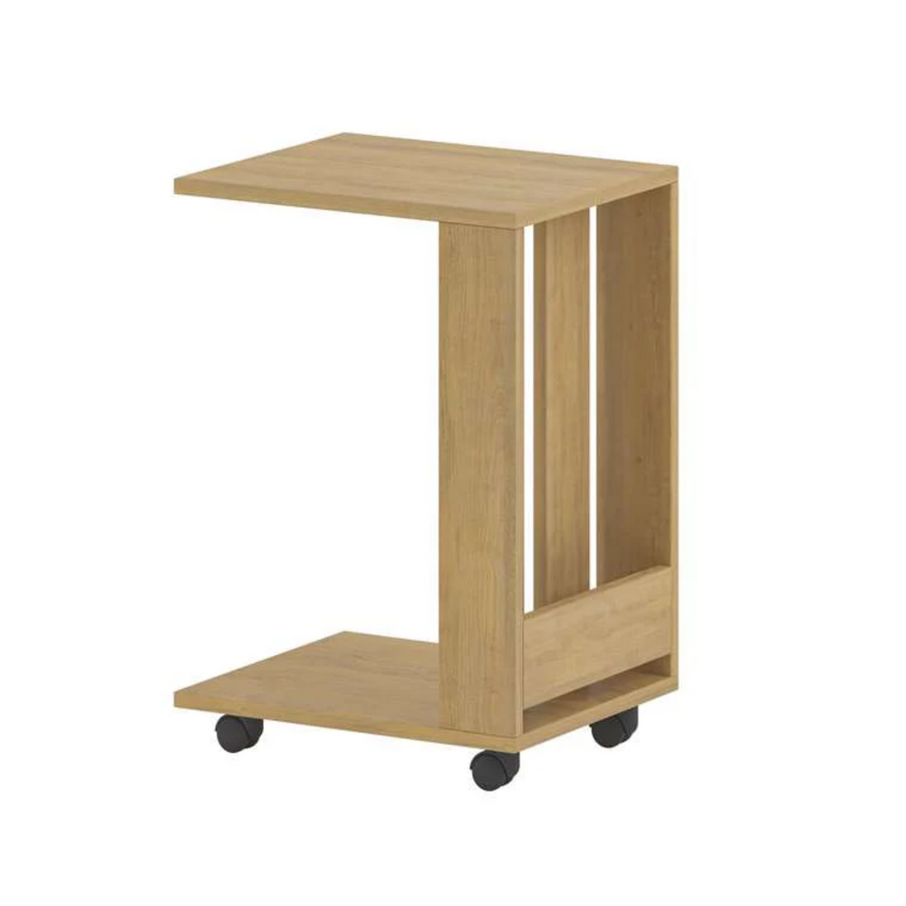 C-Shaped Side Table with Wheels - Karrari