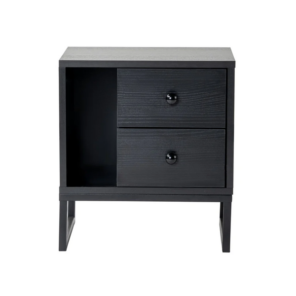 Bedside Table with Shelf & 2 Drawers - Karrari