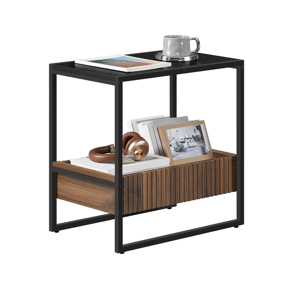 Black & Walnut Storage Table - Karrari