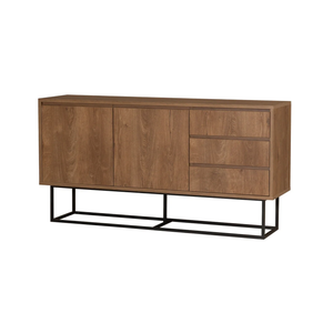 Ruba Melamine Walnut Black Sideboard - Karrari
