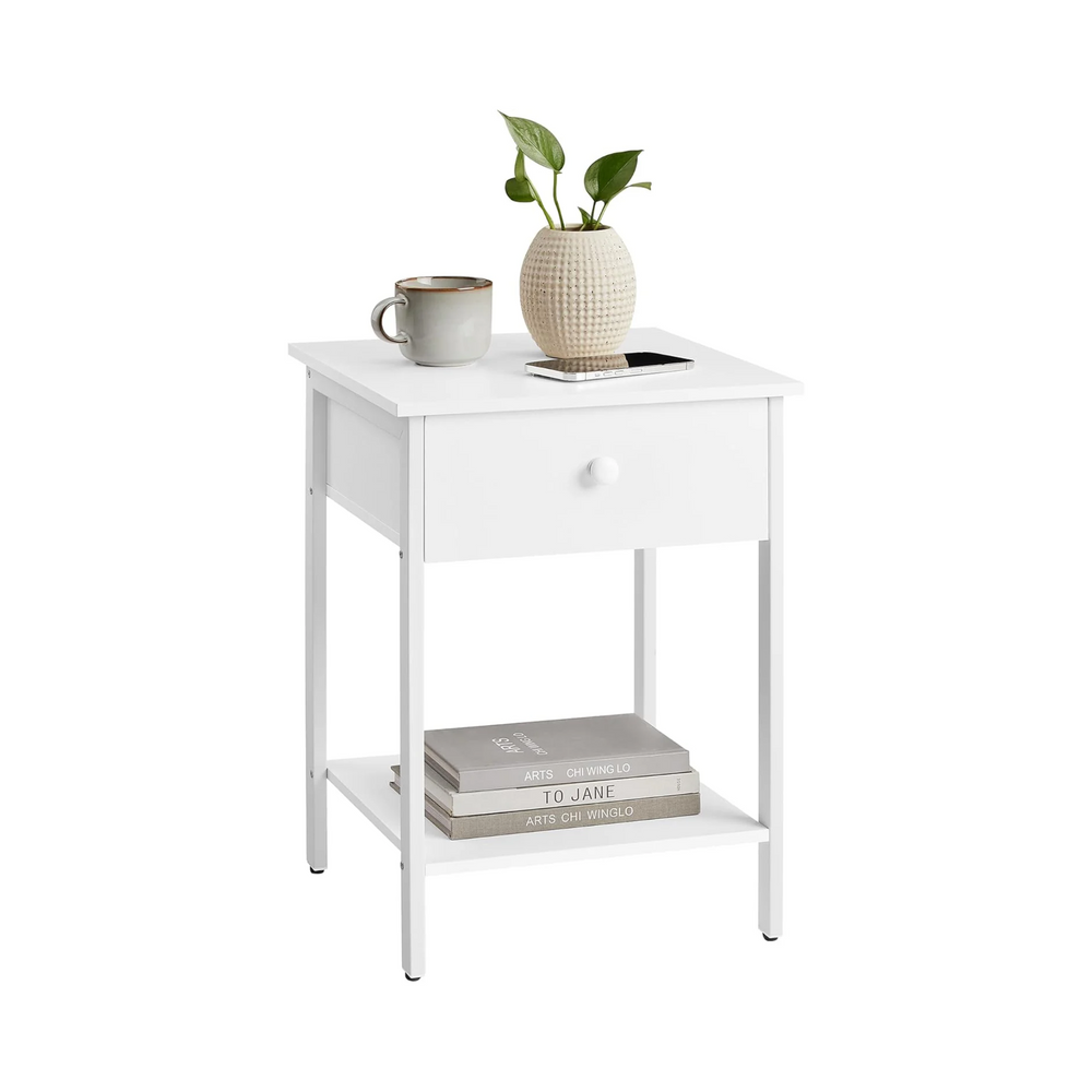 Bedside Table with Drawer & Shelf - Karrari