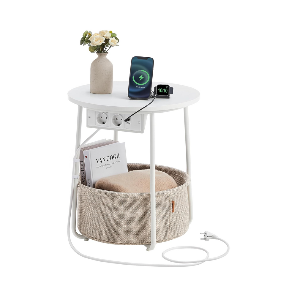 Side Table with Socket & Basket - Karrari