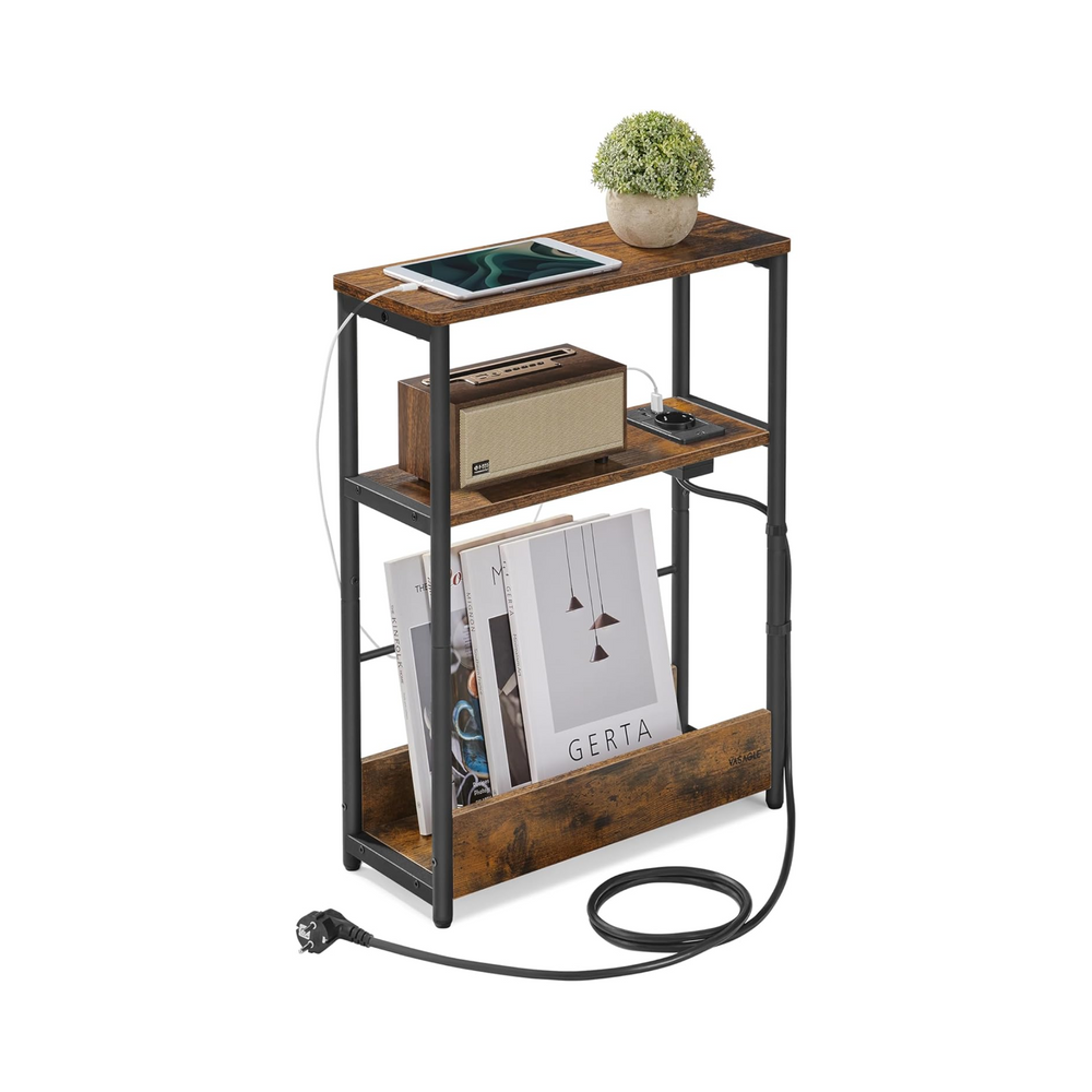 Side Table - Charging Port & Shelves - Karrari