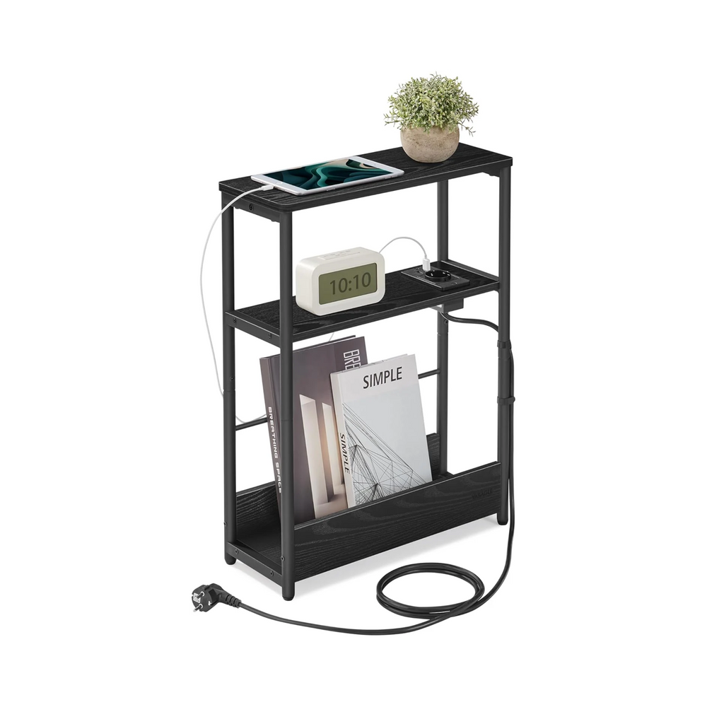 Side Table - Charging Port & Shelves - Karrari