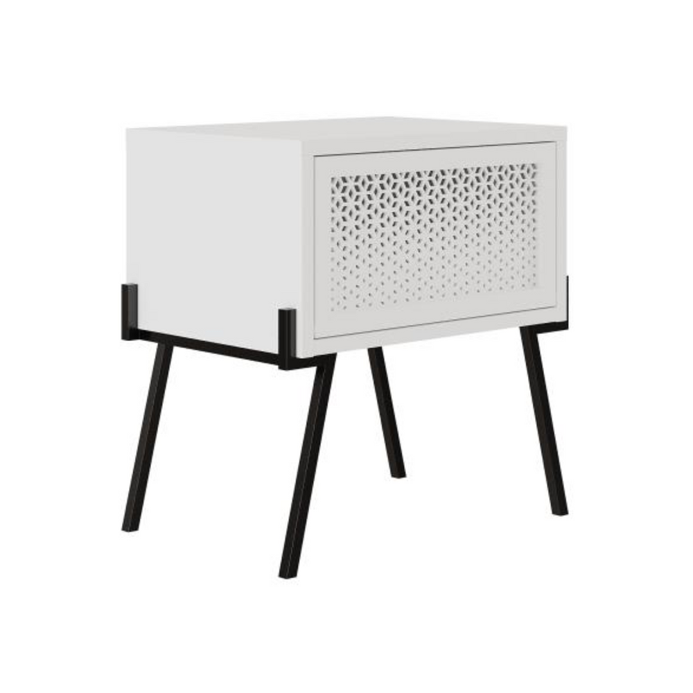 Wooden Side Table with Door - Karrari
