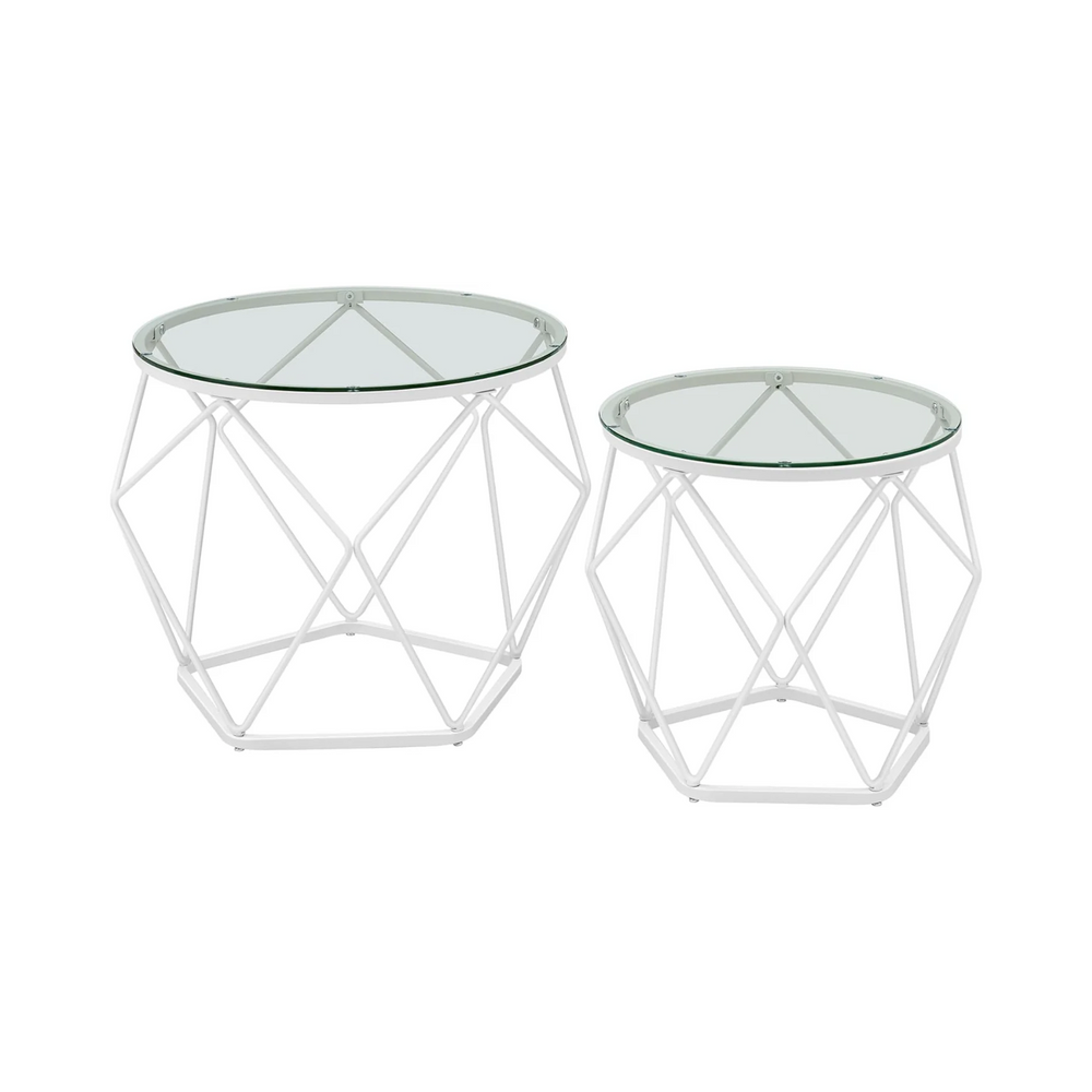 2-Piece Round Coffee Tables with Removable Tops - Karrari