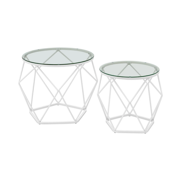 2-Piece Round Coffee Tables with Removable Tops - Karrari