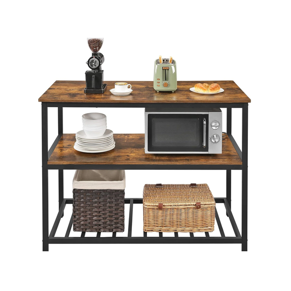 Baker’s Rack Kitchen Island with Countertop - Karrari