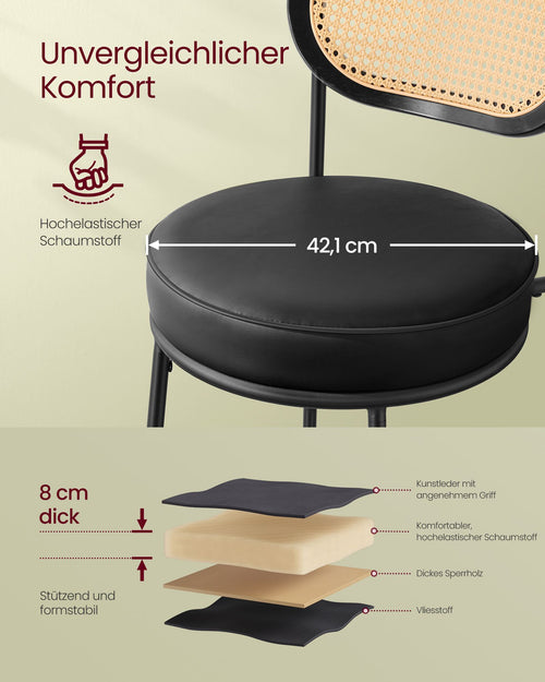 High Bar Stools with Curved Backrest (Set of 2) - Karrari