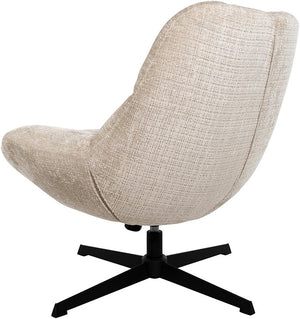Camel Upholstered Accent Lounge Chair with Black Metal Base - Karrari