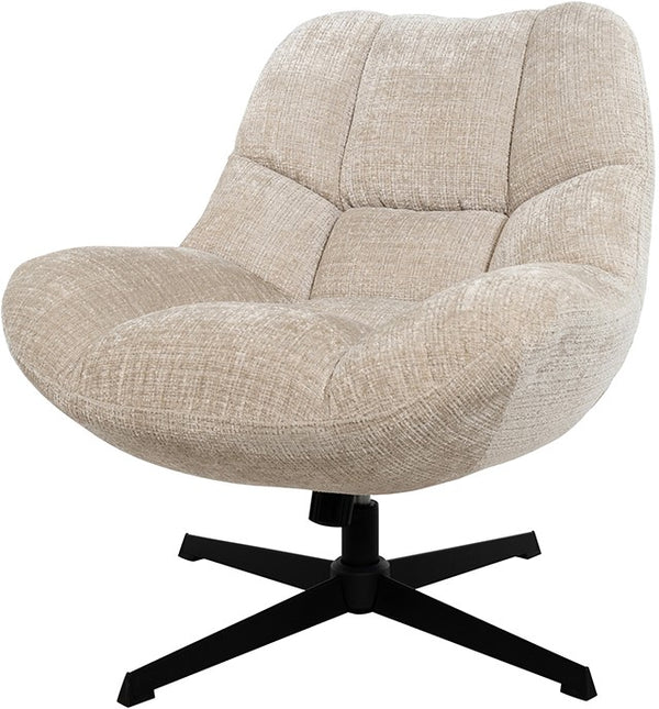 Camel Upholstered Accent Lounge Chair with Black Metal Base - Karrari