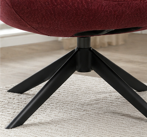Red Upholstered Accent Armchair with Black Metal Base - Karrari