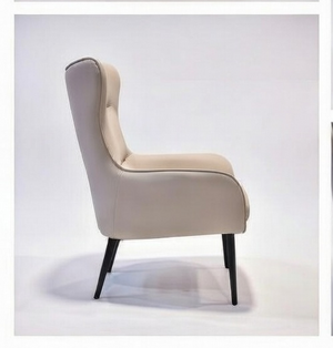 Modern Beige Wingback Accent Armchair Upholstered Lounge Chair - Karrari