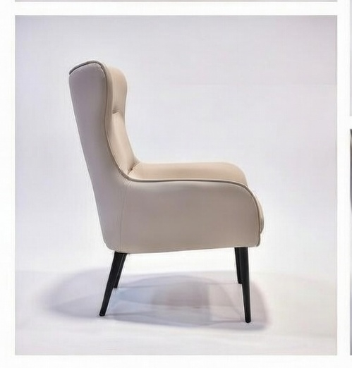 Modern Beige Wingback Accent Armchair Upholstered Lounge Chair - Karrari