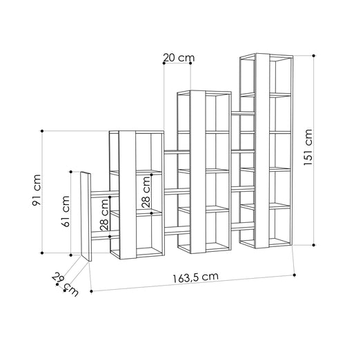 Lift Bookcase Room Divider - Karrari