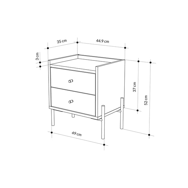 MALTA Nightstand – Oak Wood - Karrari