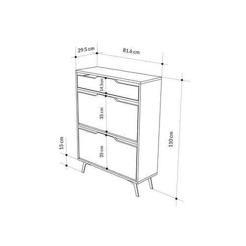 ASTA Shoe Cabinet - Compartments & Drawer - Karrari