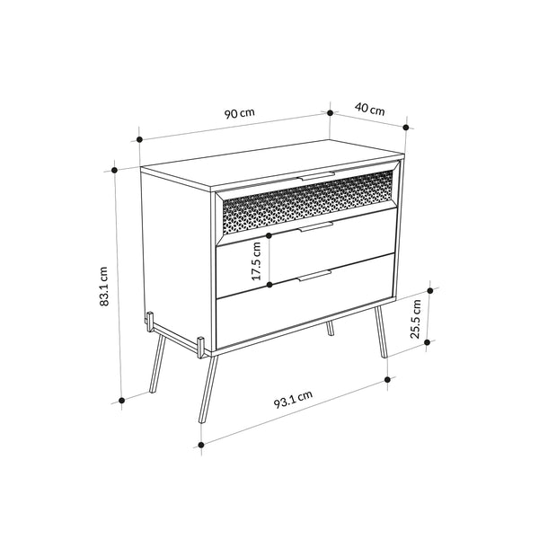 Naive Oak Finish Wooden Dresser - Karrari