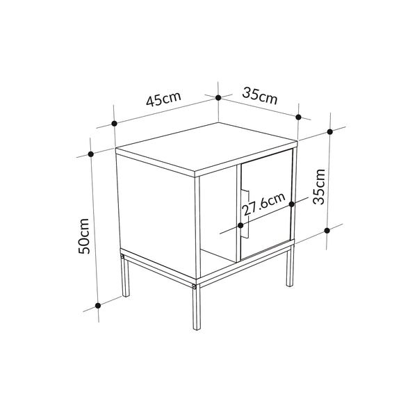 GLYNN Nightstand – Oak Wood - Karrari