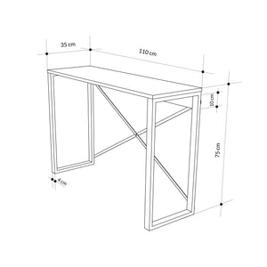 ARCHIE Console Table – Retro Grey & Black - Karrari