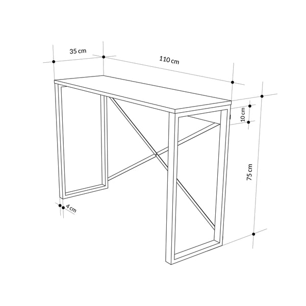 ARCHIE Console Table – Retro Grey & Black - Karrari