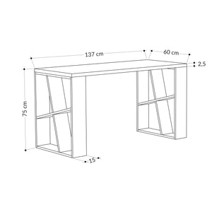 Colmar Desk, Wood, White - Karrari