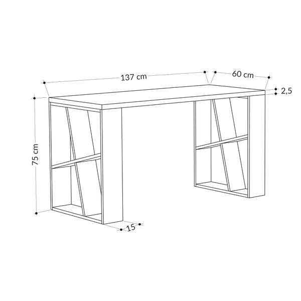 Colmar Desk, Wood, White - Karrari