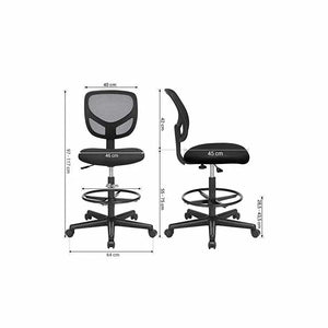 Mesh Drafting Stool Chair Adjustable Height & Footrest - Karrari