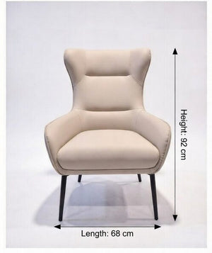 Modern Beige Wingback Accent Armchair Upholstered Lounge Chair - Karrari