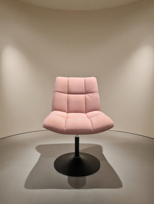 Modern Swivel Accent Chair with Padded Seat & Black Metal Base - Karrari