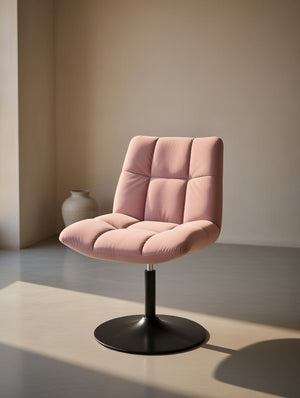 Modern Swivel Accent Chair with Padded Seat & Black Metal Base - Karrari