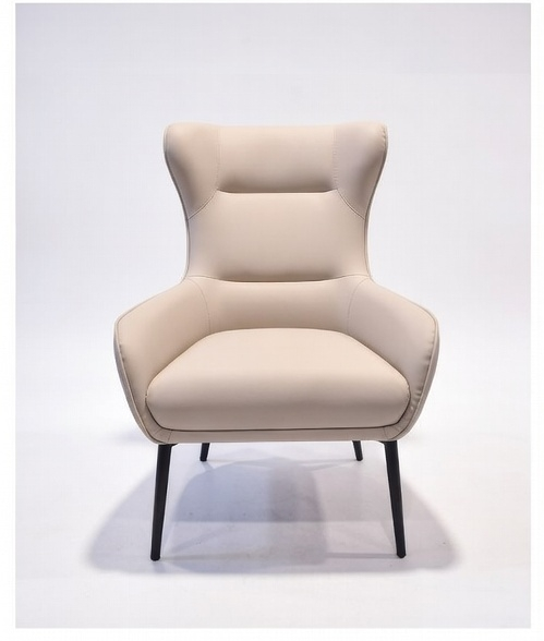 Modern Beige Wingback Accent Armchair Upholstered Lounge Chair - Karrari