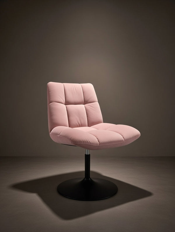 Modern Swivel Accent Chair with Padded Seat & Black Metal Base - Karrari