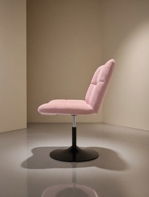 Modern Swivel Accent Chair with Padded Seat & Black Metal Base - Karrari