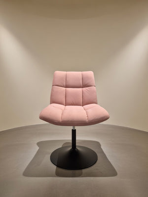 Modern Swivel Accent Chair with Padded Seat & Black Metal Base - Karrari