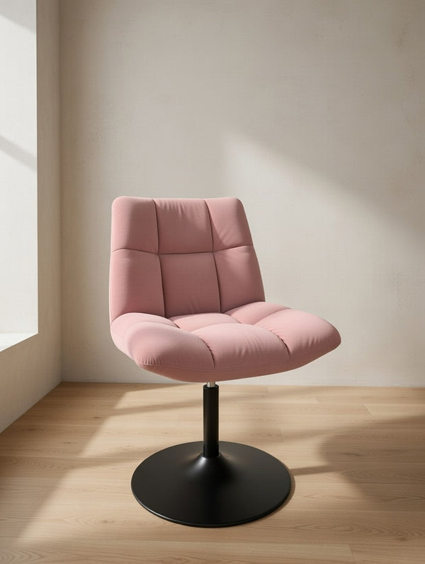 Modern Swivel Accent Chair with Padded Seat & Black Metal Base - Karrari