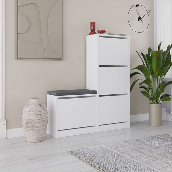 DUDE Shoe Cabinet with Compartments & Bench - Karrari