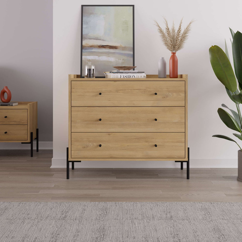 Oak Finish Chest of Drawers - Karrari