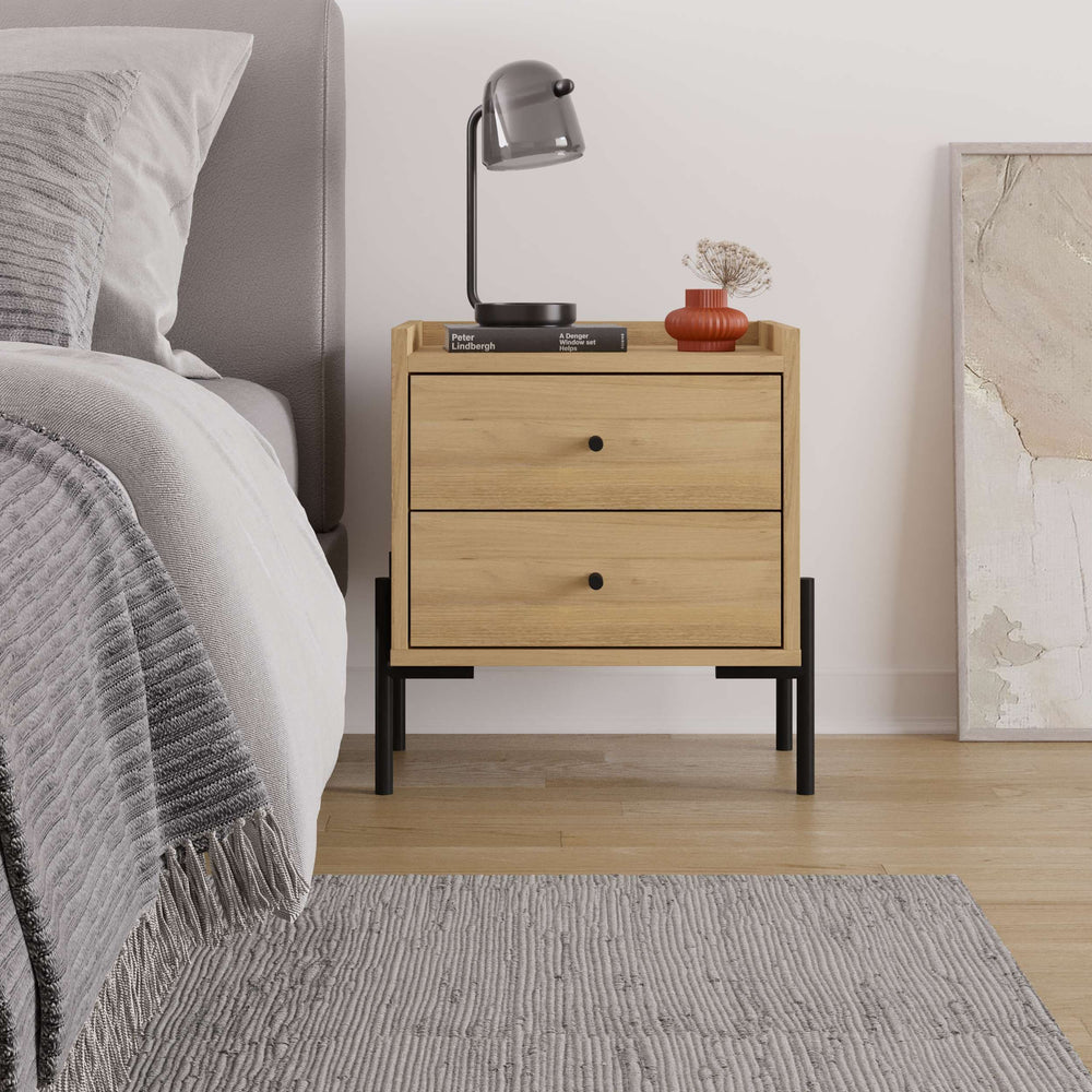 MALTA Nightstand – Oak Wood - Karrari