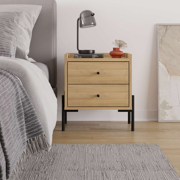 MALTA Nightstand – Oak Wood - Karrari